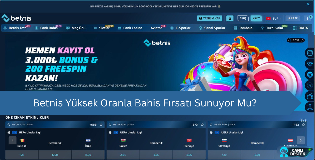 Betnis yüksek oranla bahis fırsatı