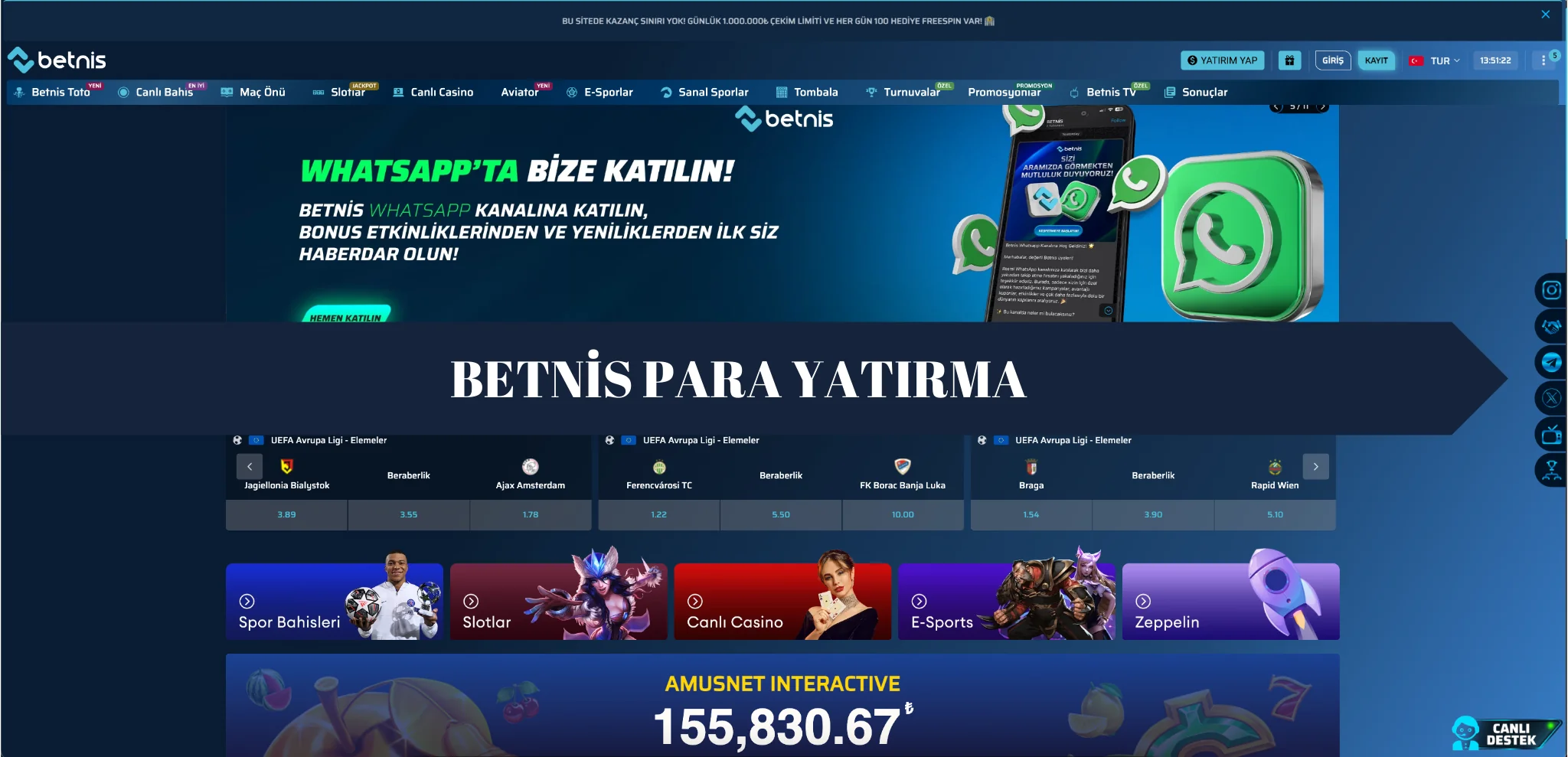 BETNİS PARA YATIRMA